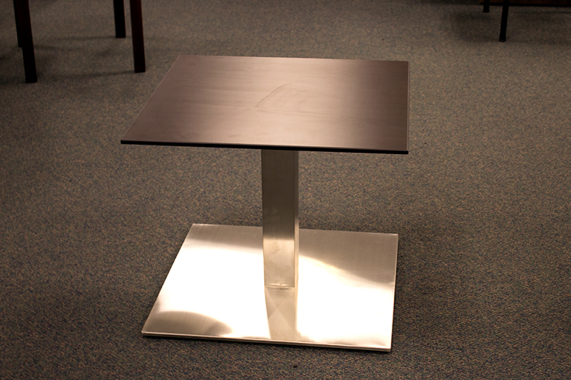 Office Source Polished Aluminum End Table