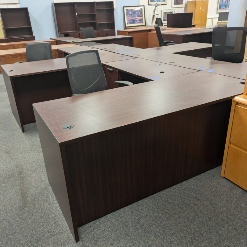 used 72″ by 78″ office source l-shape laminate desk